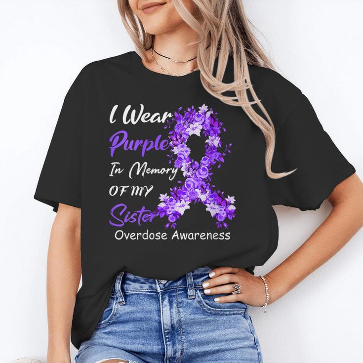 I Wear Purple In Memory Of My Sister Overdose Awareness Unisex T-Shirt