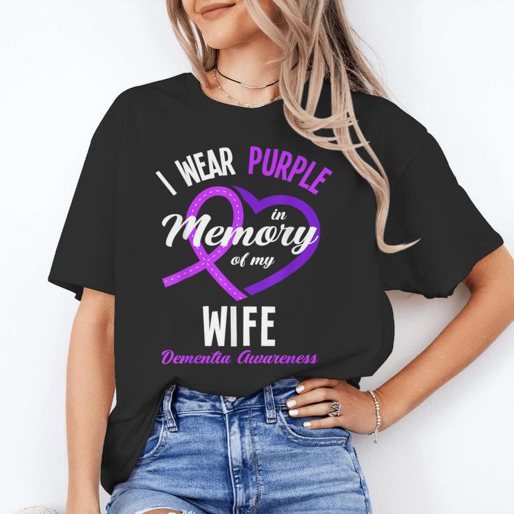 I Wear Purple In Memory For My Wife Dementia Awareness Unisex T-Shirt