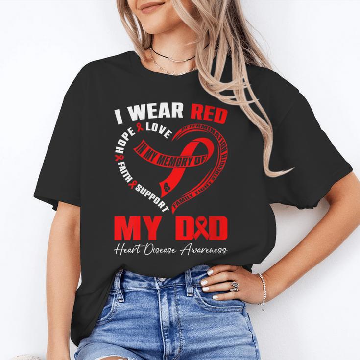 I Wear Red In My Memory Of My Dad Heart Disease Awareness Unisex T-Shirt