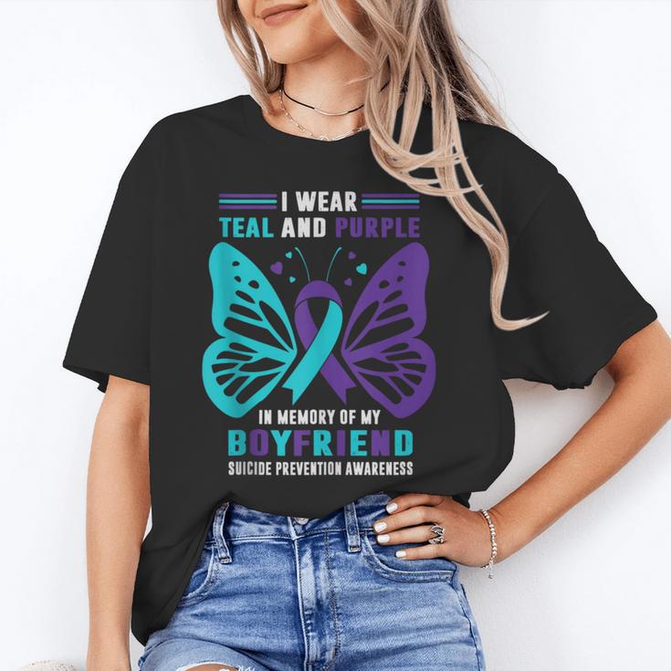 I Wear Teal And Purple In Memory Of My Boyfriend Unisex T-Shirt