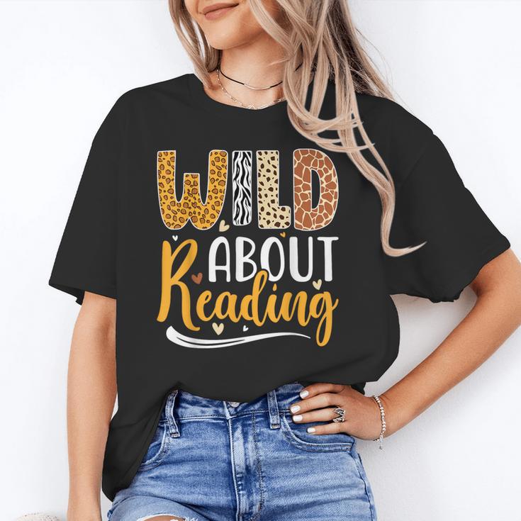 Wild About Reading Lover Bookworm Library Teacher Zoo Animal Unisex T-Shirt Wild About Reading Lover Bookworm Library Teacher Zoo Animal Unisex T-Shirt
