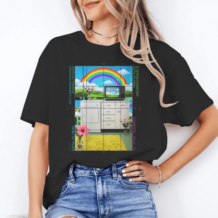Women's Frutiger Aero Aesthetic Rainbow Glitch Art Unisex T-Shirt Women's Frutiger Aero Aesthetic Rainbow Glitch Art Unisex T-Shirt