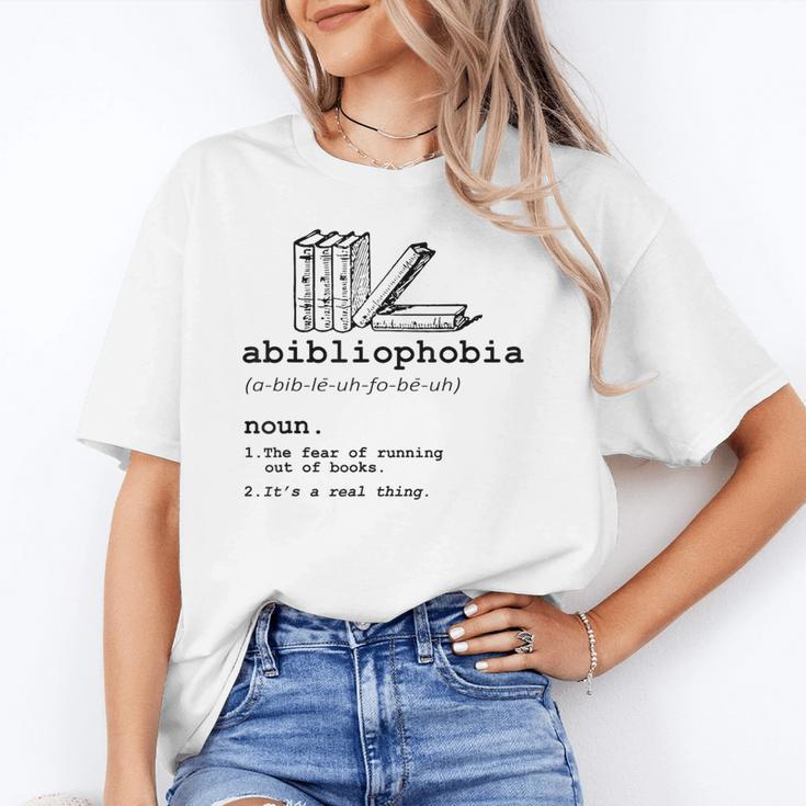Abibliophobia The Fear Of Running Out Of Books Unisex T-Shirt Abibliophobia The Fear Of Running Out Of Books Unisex T-Shirt