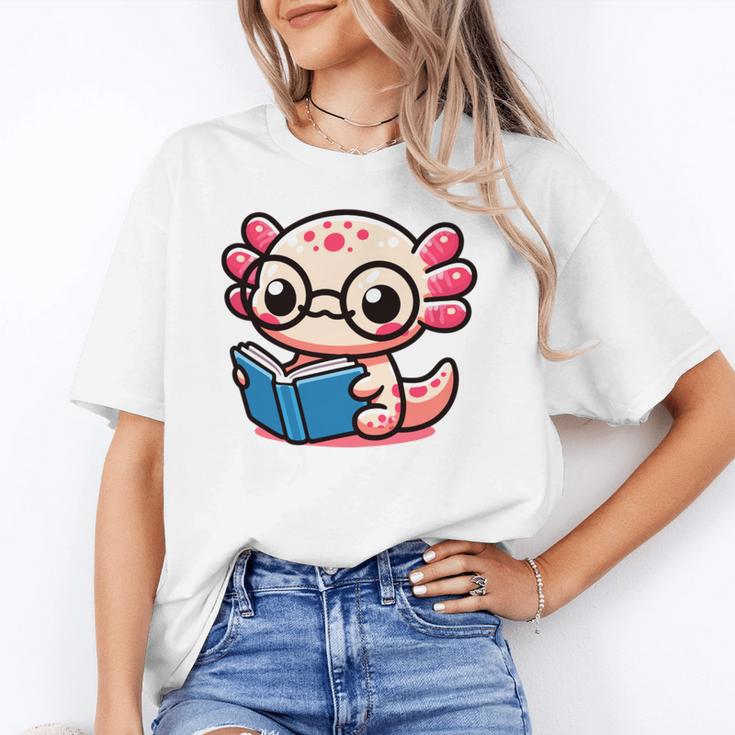 Adorable Book Lover Axolotl With Reading Glasses Cute Unisex T-Shirt Adorable Book Lover Axolotl With Reading Glasses Cute Unisex T-Shirt