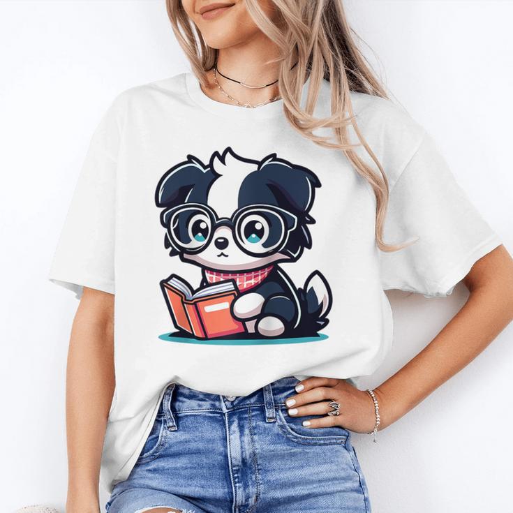 Adorable Book Lover Border Collie With Reading Glasses Cute Raglan Baseball Tee Unisex T-Shirt Adorable Book Lover Border Collie With Reading Glasses Cute Raglan Baseball Tee Unisex T-Shirt
