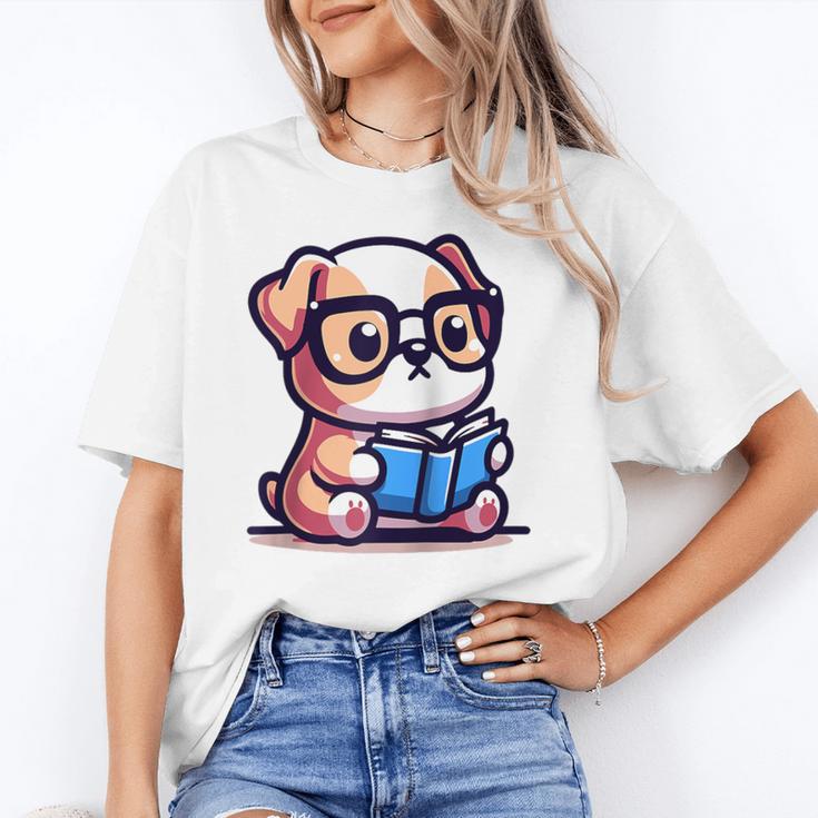 Adorable Book Lover Bulldog With Reading Glasses Cute Raglan Baseball Tee Unisex T-Shirt