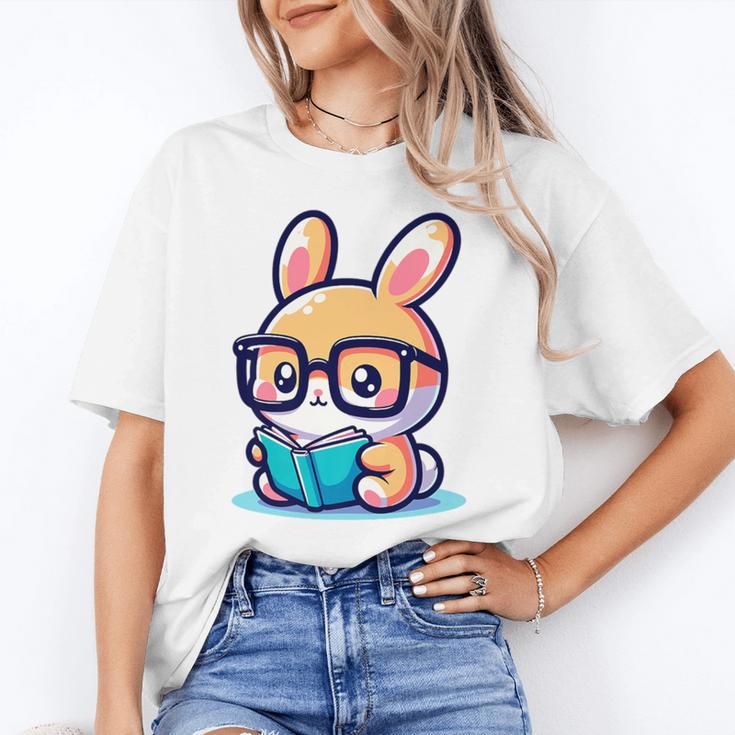 Adorable Book Lover Rabbit With Reading Glasses Cute Premium Unisex T-Shirt Adorable Book Lover Rabbit With Reading Glasses Cute Premium Unisex T-Shirt