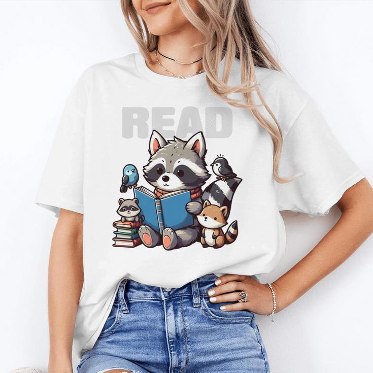 Animals Raccoon Reading Book Librarian Across America Kids Unisex T-Shirt