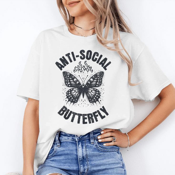Anti-Social Butterfly Awkward Introvert Homebody Humor Unisex T-Shirt