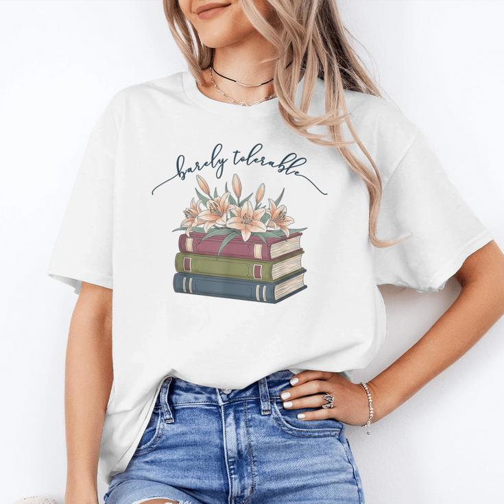 Barely Tolerable Book Lover Floral Quote Pride And Prejudice Unisex T-Shirt Barely Tolerable Book Lover Floral Quote Pride And Prejudice Unisex T-Shirt