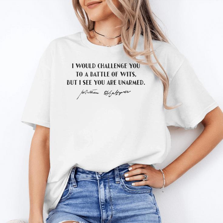 Battle Of Wits William Shakespeare Book Quote Unisex T-Shirt