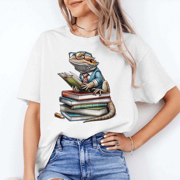 Bearded Dragon Reading Books Matching Bookworm Librarian Unisex T-Shirt