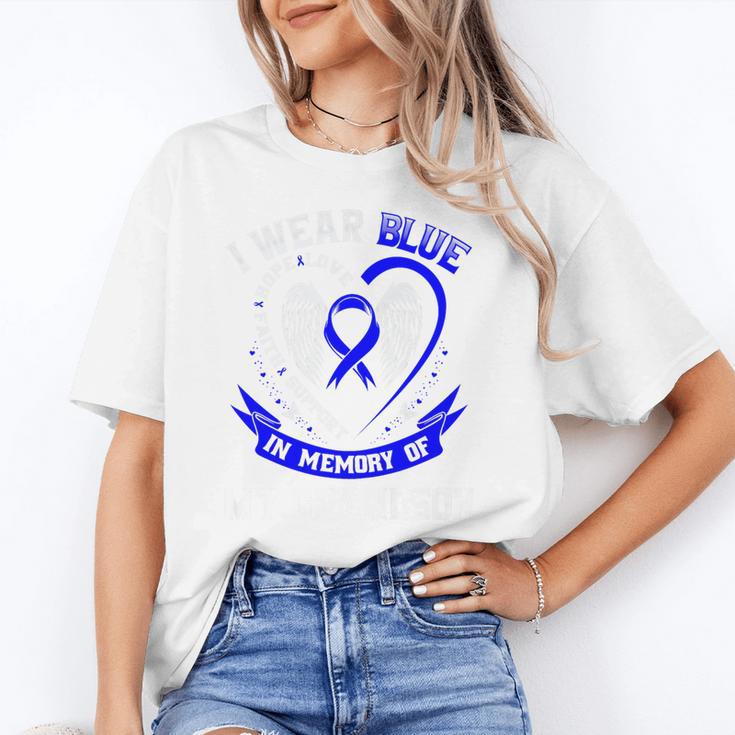 Blue In Memory Of Grandson Colon Cancer Awareness Shirts Premium Unisex T-Shirt
