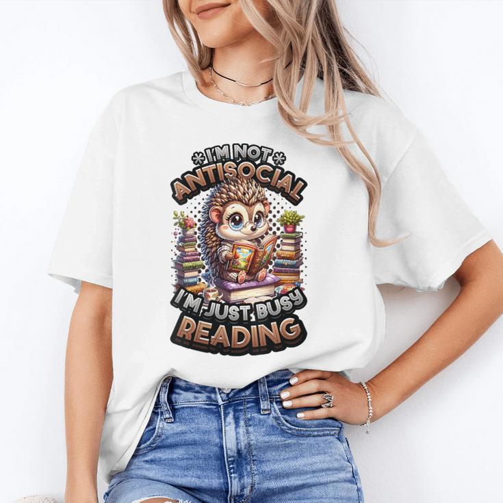 Book Lover Hedgehog Reading Books Introvert Bookworm Unisex T-Shirt