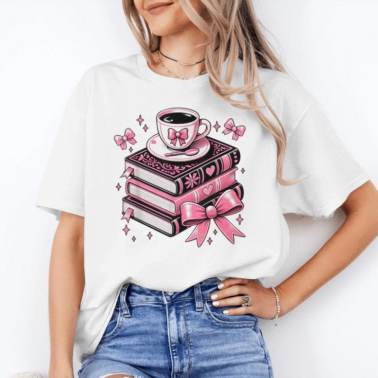 All Booked For Valentine's Teacher Coquette Bow Coffee Book Unisex T-Shirt