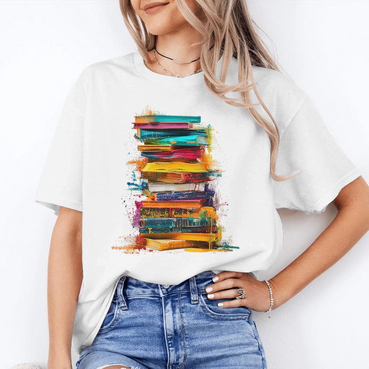 Books Painting Colorful Art Abstract Graphic Books Unisex T-Shirt