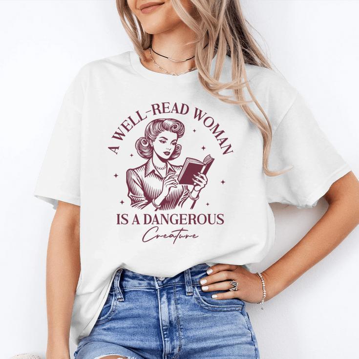 Books A Well-Read Woman Is A Dangerous Creature Women Premium Tri-Blend Unisex T-Shirt
