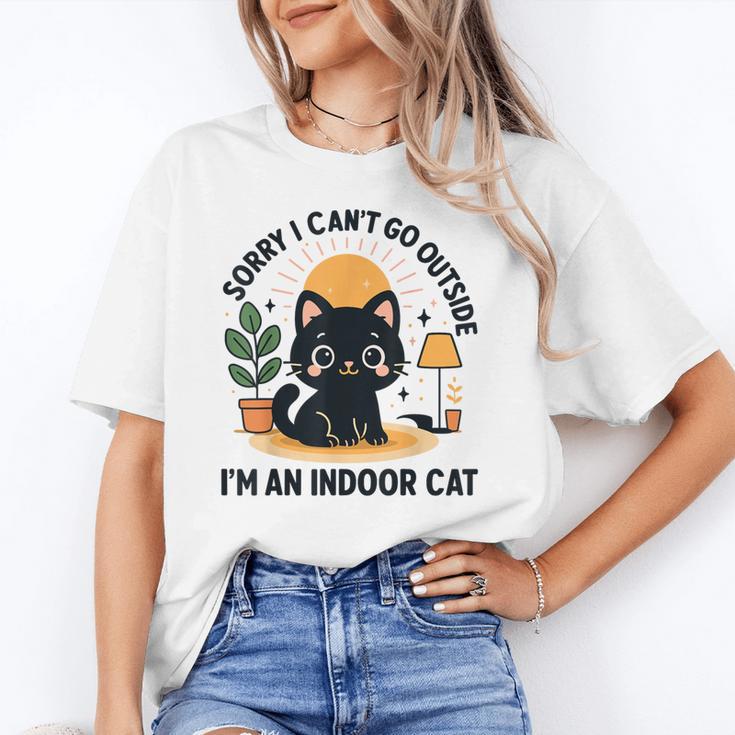 Cat Shirt Introvert Sorry I Can’t Go I’m An Indoor Cat Unisex T-Shirt