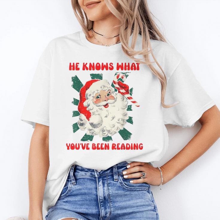 Christmas Bookish He Knows What You'Ve Been Reading Women Unisex T-Shirt