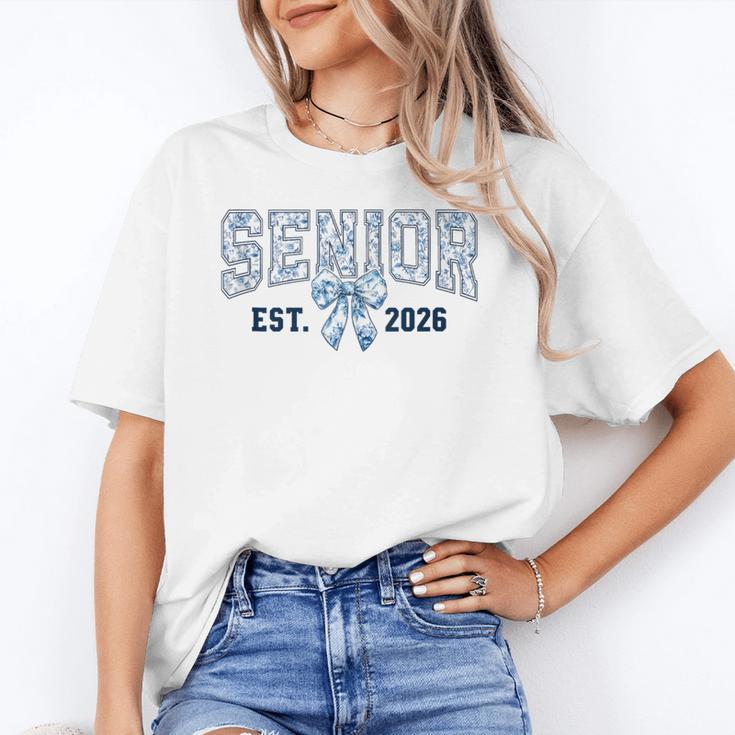 Class Of 2026 Senior 26 Coquette Bow Toile Preppy Graduation Unisex T-Shirt