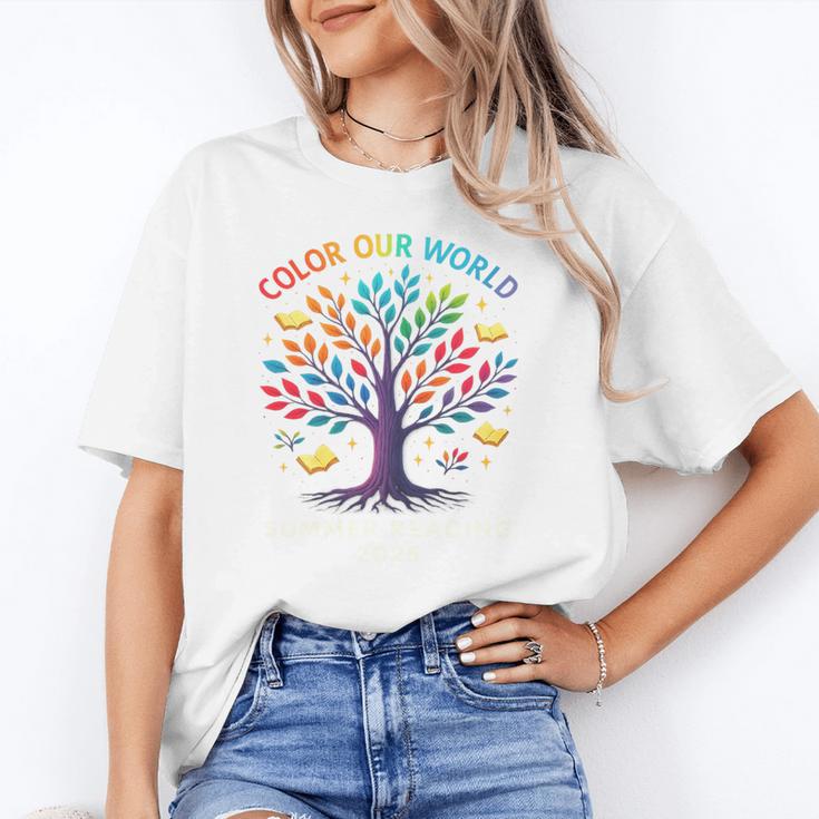 Color Our World Summer Reading Program 2025 Trippy Book Tree Unisex T-Shirt