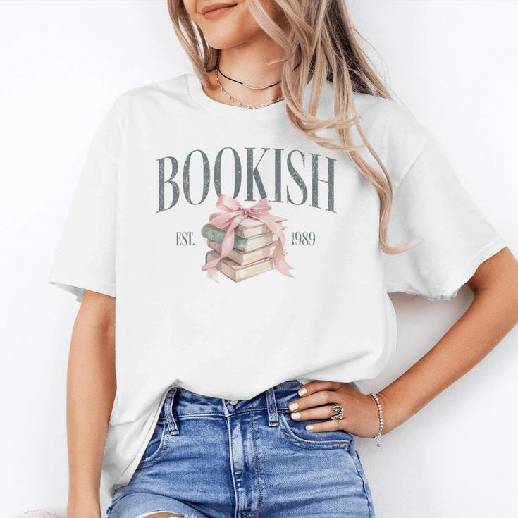 Coquette Bow Book Lover Bookish Coquette Aesthetic Reading Unisex T-Shirt