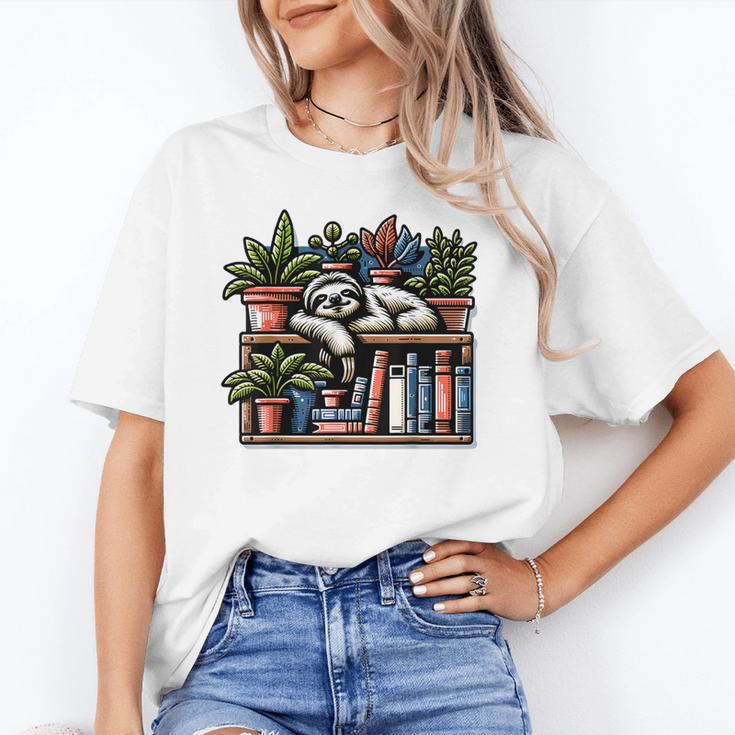 Cosy Sloth In Bookshelf With Plants Unisex T-Shirt Cosy Sloth In Bookshelf With Plants Unisex T-Shirt