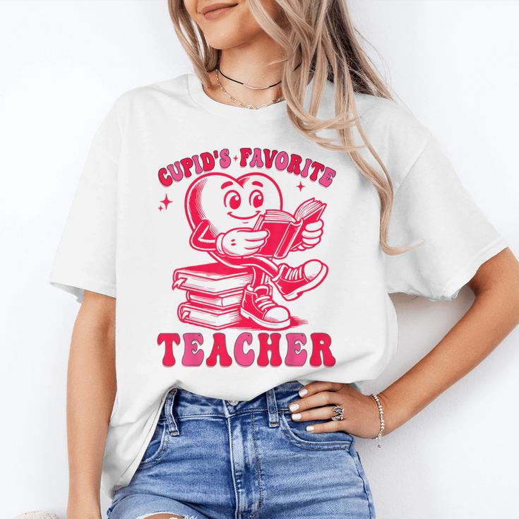 Cupid's Favorite Teacher Valentines Day Heart Book Lover Unisex T-Shirt
