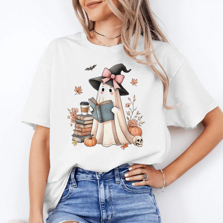 Cute Ghost Reading Book Librarian Book Lover Unisex T-Shirt Cute Ghost Reading Book Librarian Book Lover Unisex T-Shirt