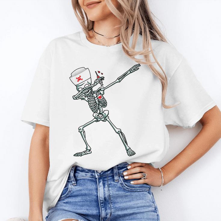 Dabbing Skeleton Nurse Halloween Graduation Unisex T-Shirt