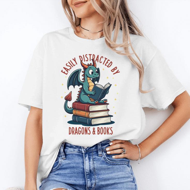 Dark Romance Romantasy Easily Distracted By Dragons & Books Unisex T-Shirt Dark Romance Romantasy Easily Distracted By Dragons & Books Unisex T-Shirt
