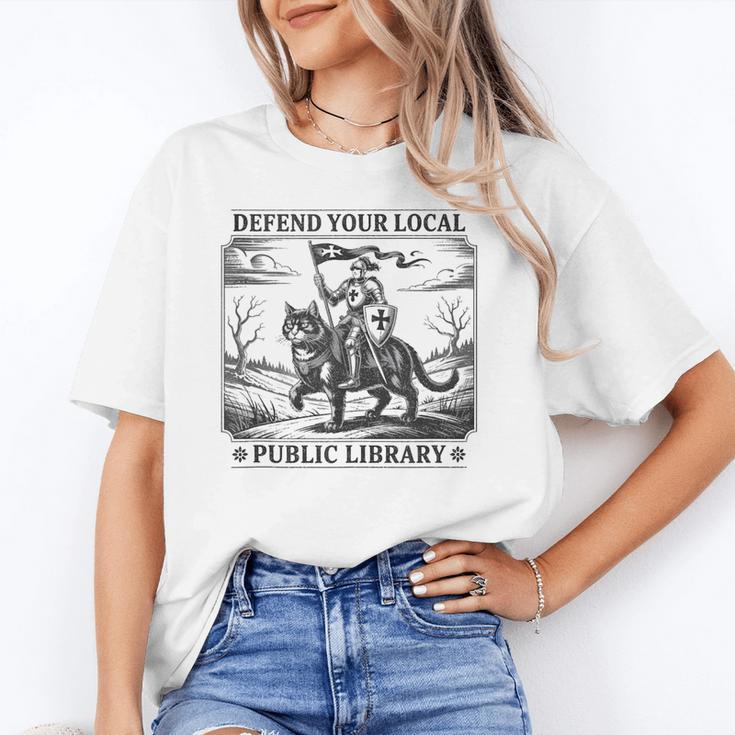 Defend Your Local Public Library Cat Knight Book Lover Unisex T-Shirt Defend Your Local Public Library Cat Knight Book Lover Unisex T-Shirt