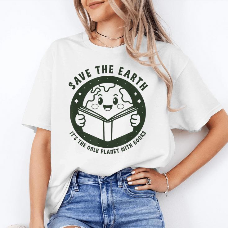 Earth Day 2025 Save Earth It´s Only Planet With Books Reader Unisex T-Shirt