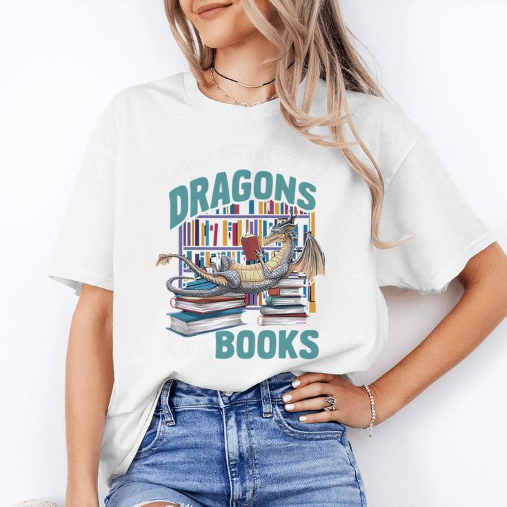 Easily Distracted By Dragons And Books Bookworm Unisex T-Shirt