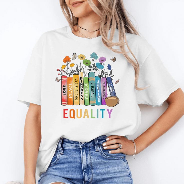 Equal Rights Book Flower Equality Peace Love Kindness Book Unisex T-Shirt