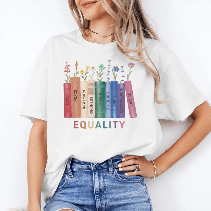 Equality Flower Books Equal Rights Social Justice Feminist Unisex T-Shirt