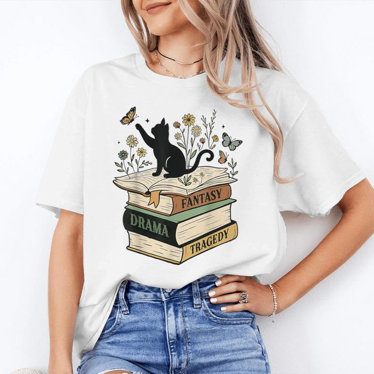 Fantasy Drama Tragedy Cat Book Lover Reading Humor Unisex T-Shirt