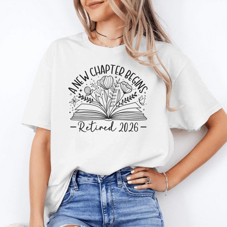 Floral Book a New Chapter Begins Retired Retirement Teacher Unisex T-Shirt