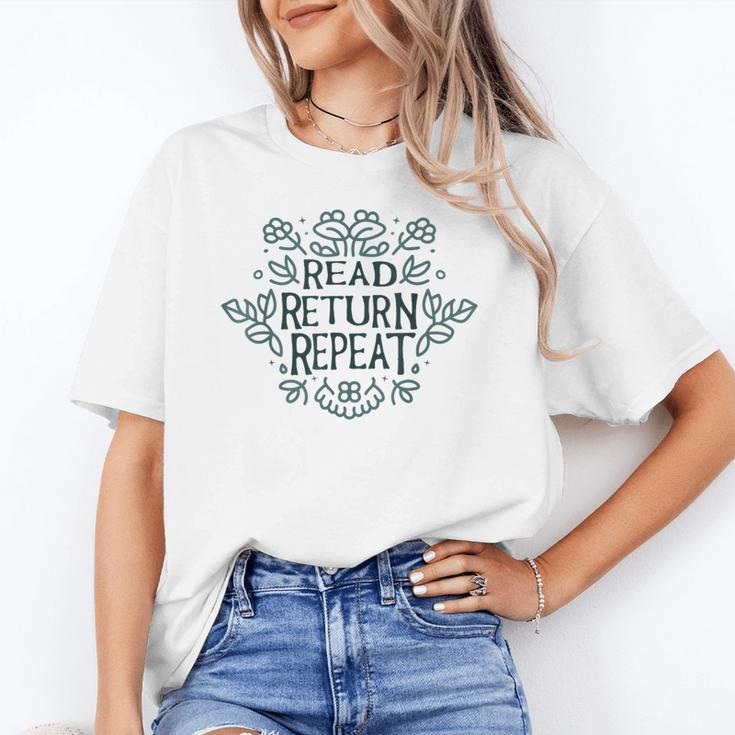 Floral “Read Return Repeat” Book Lovers Readers Librarians Unisex T-Shirt Floral “Read Return Repeat” Book Lovers Readers Librarians Unisex T-Shirt