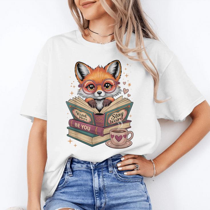Fox Read Books Be Kind Stay Weird Reader Cute Nerd Bookworm Unisex T-Shirt Fox Read Books Be Kind Stay Weird Reader Cute Nerd Bookworm Unisex T-Shirt