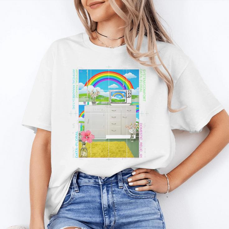 Frutiger Aero Aesthetic Rainbow Glitch Art Premium Tri-Blend Unisex T-Shirt