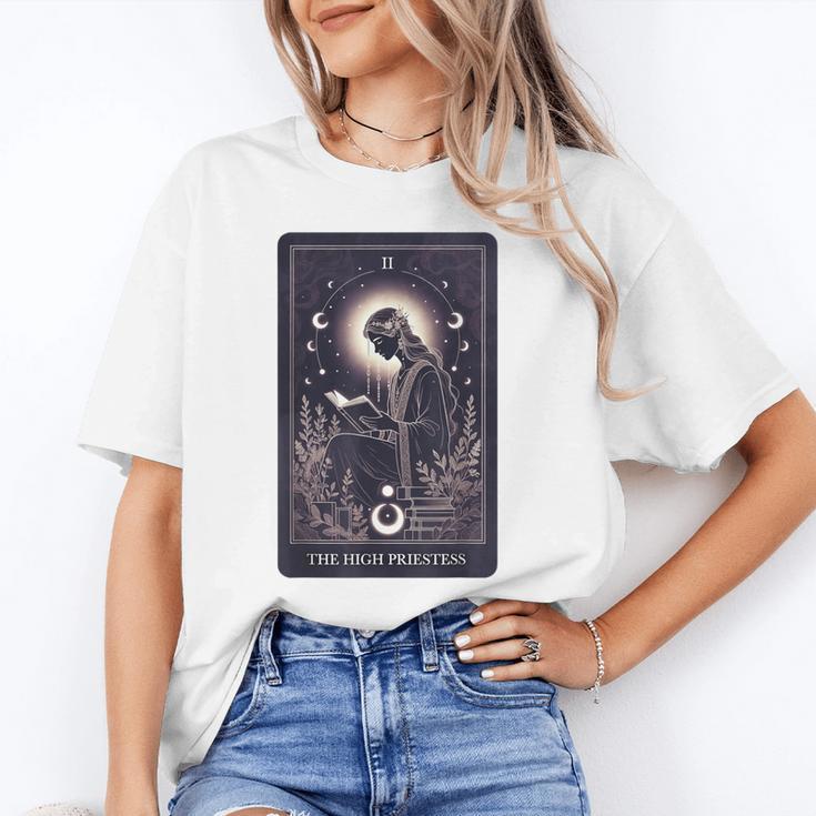 High Priestess Tarot Art Celestial Mystic Book Lover Unisex T-Shirt