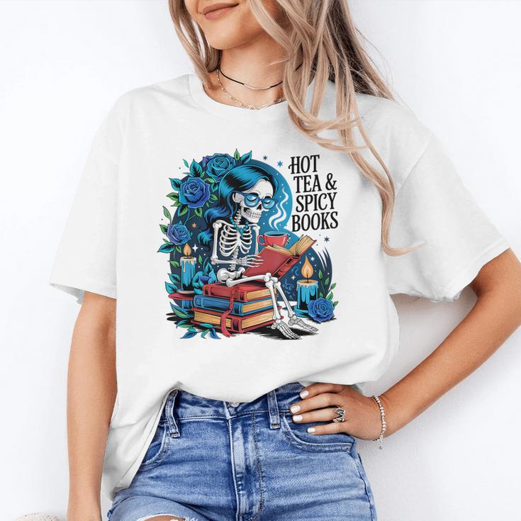 Hot Tea & Spicy Books Skeleton Reader Unisex T-Shirt