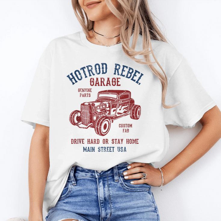 Hotrod Rebel Automotive Nostalgia Old Car Distressed Unisex T-Shirt