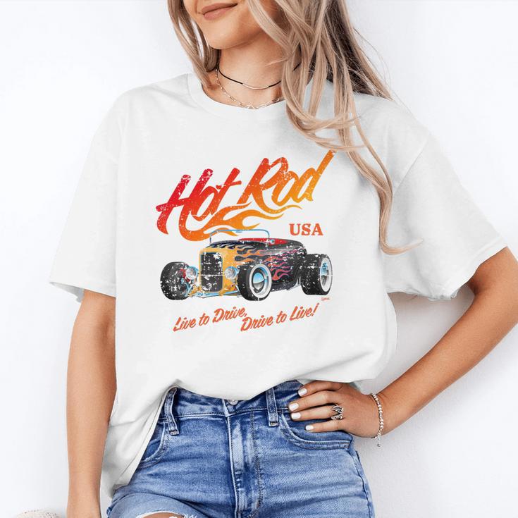 Hotrod Vintage Style Car Nostalgia Hotrod Distressed Premium Tri-Blend Unisex T-Shirt