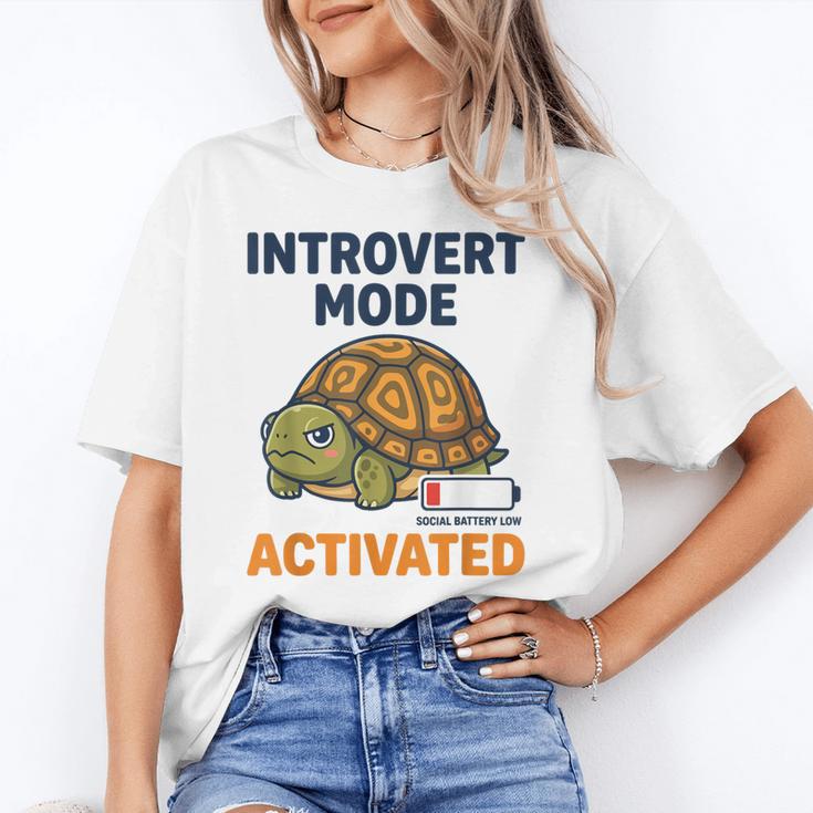 Introvert Mode Activated Low Social Battery Box Turtle Unisex T-Shirt