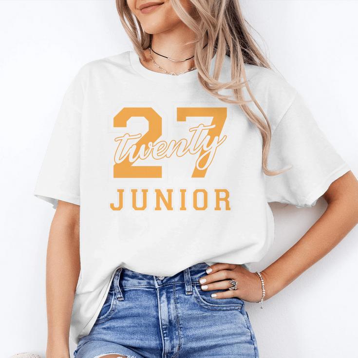 Junior Class 2027 Graduation Back To School Orange Letters Premium Tri-Blend Unisex T-Shirt