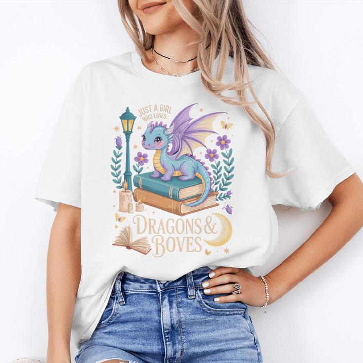 Just a Girl Who Loves Dragons & Books Reader Fantasy Fun Premium Tri-Blend Unisex T-Shirt