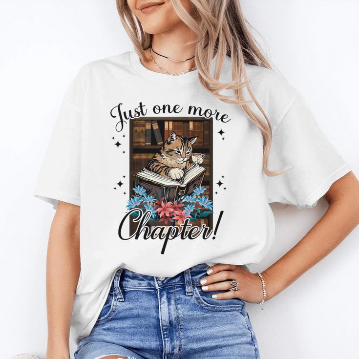 Just One More Chapter Cat Reading Books Coffee Lovers Premium Tri-Blend Unisex T-Shirt