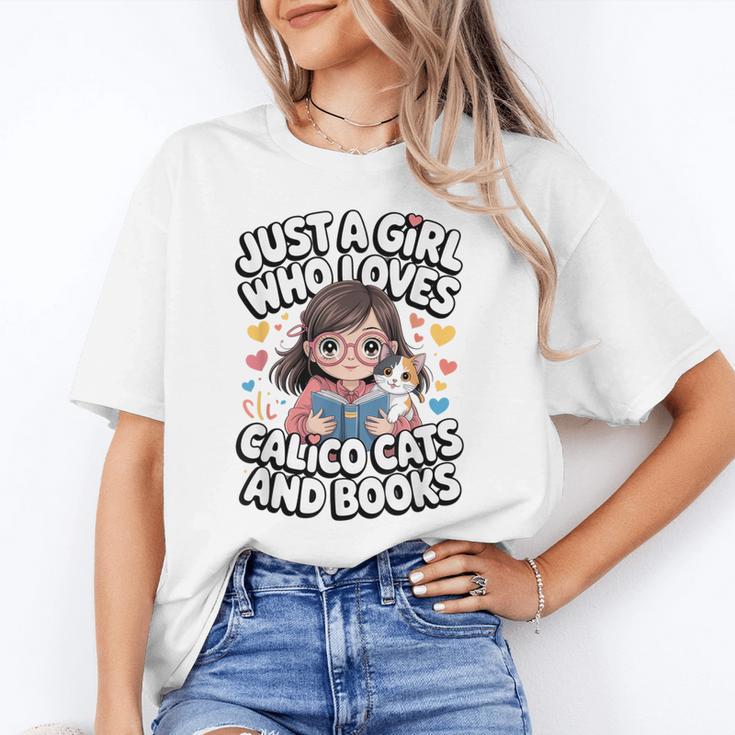Kawaii Cat And Books Just A Girl Who Loves Both Unisex T-Shirt Kawaii Cat And Books Just A Girl Who Loves Both Unisex T-Shirt